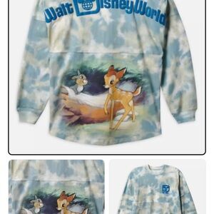Disney Light Blue & White Tie-Dye Bambi Crewneck Sweatshirt